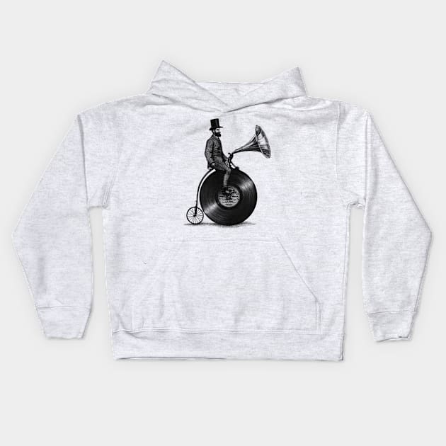 Music Man (monochrome) Kids Hoodie by opifan64